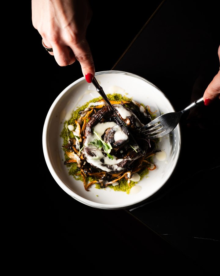 Sharing a freshly prepared Italian dish